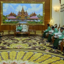 Delegation to 8th Anniversary of NCA led by RCSS Chairman General Yawd Serk pays courtesy call on Chairman of State Administration Council Commander-in-Chief of Defence Services Senior General Min Aung Hlaing