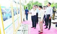 Chairman of State Administration Council Prime Minister Senior General Min Aung Hlaing inspects operations of Diesel Circular Locomotive Factory (Insein)