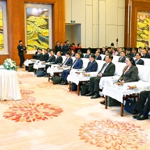 SAC Chairman Prime Minister Senior General Min Aung Hlaing delivers speech at China-Myanmar investment and business matching