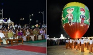 Tazaungdaing Light Festival, hot-air balloon launching opening ceremony of Maravijaya Buddha image held