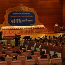 Chairman of State Administration Council Prime Minister Senior General Min Aung Hlaing addresses prize-presentation ceremony of silver jubilee commemorative 25th Myanmar Traditional Cultural Performing Arts Competitions