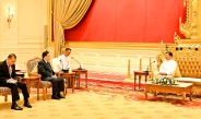 Chairman of State Administration Council Prime Minister Senior General Min Aung Hlaing receives Laotian ambassador to Myanmar