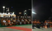 Chairman of State Administration Council Prime Minister Senior General Min Aung Hlaing and wife Daw Kyu Kyu Hla attend second Matho Shwekya Robes  weaving and offering ceremony of Maravijaya Buddha Image