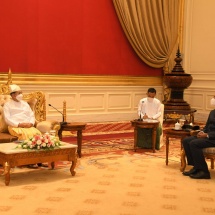 State Administration Council Chairman Prime Minister Senior General Min Aung Hlaing accepts credentials of Indian Ambassador to Myanmar