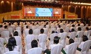 SAC Chairman Prime Minister Senior General Min Aung Hlaing delivers speech at the ceremony to mark 76th  Anniversary of International Human Rights Day