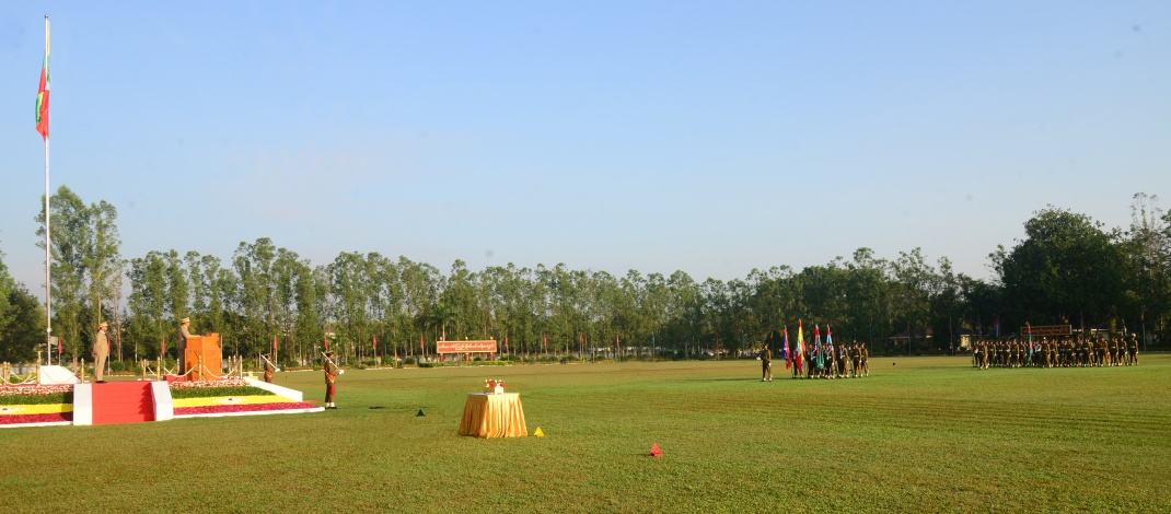 Chairman of State Administration Council Commander-in-Chief of Defence Services Senior General Thadoe Maha Thray Sithu Thadoe Thiri Thudhamma Min Aung Hlaing addresses Passing-out Parade of 11th  Intake of Graduate Female Cadet Course  