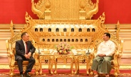 Chairman of State Administration Council Prime Minister Chairman Senior General Min Aung Hlaing receives delegation led by deputy chairman of State Duma of Federal Assembly of Russian Federation