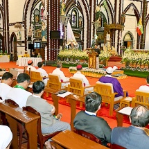 SAC Chairman Prime Minister Senior General Min Aung Hlaing joins Christmas thanksgiving ceremony