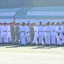 Chairman of State Administration Council Commander-in-Chief of Defence Services Senior General Thadoe Maha Thray Sithu Thadoe Thiri Thudhamma Min Aung Hlaing addresses Passing-out Parade of the 66th  Intake of Defence Services Academy