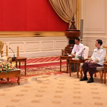 Chairman of State Administration Council Prime Minister Senior General Min Aung Hlaing accepts Credentials of Ambassador of Cambodia to Myanmar