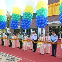 Opening ceremony of cotton fiber 2/80 manufacturing branch of Tatmadaw  Textile Factory (Meiktila) held, attended by Chairman of State Administration  Council Commander-in-Chief of Defence Services Senior General Min Aung Hlaing 