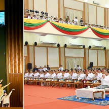 Opening ceremony of Yarpyae (centenary) Hall and Yarpyae Thabin marking the centennial of Yezin Agricultural University held; Chairman of State Administration Council Prime Minister Senior General Min Aung Hlaing attends the ceremony