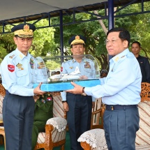 Chairman of State Administration Council Commander-in-Chief of Defence Services Senior General Min Aung Hlaing attends 77th Founding Anniversary of Tatmadaw (Air) and commissioning ceremony of aircraft