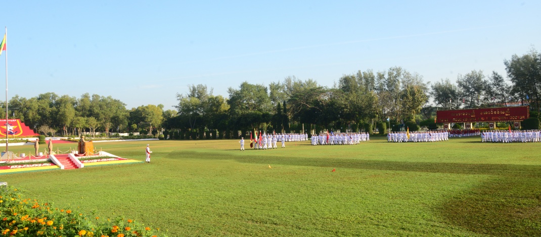 Chairman of State Administration Council Commander-in-Chief of Defence Services Senior General Thadoe Maha Thray Sithu Thadoe Thiri Thudhamma Min Aung Hlaing addresses Passing-out Parade of the 25th  Intake of Defence Services Medical Academy