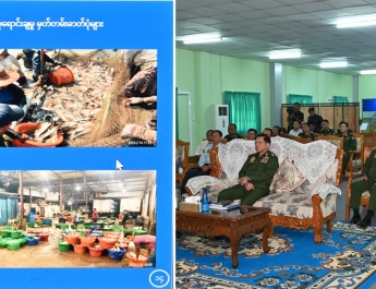 SAC Chairman Commander-in-Chief of Defence Services Senior General Min Aung Hlaing inspects Advanced Myanmar Thargaung War Veteran Housing (Laytaungkan) and Thilawa Multi-purpose Agriculture and Livestock Zone