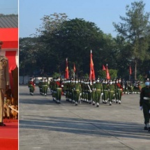 Chairman of State Administration Council Commander-in- Chief of Defence  Services Maha Thray Sithu Senior General Min Aung Hlaing addresses Passing-out Parade of the 19th Intake (Male) and the 6th Intake (Female) of  Military Institute of Nursing and Paramedical Sciences