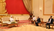 Chairman of State Administration Council Prime Minister Senior General Min Aung Hlaing  accepts credentials from Iranian Ambassador to Myanmar