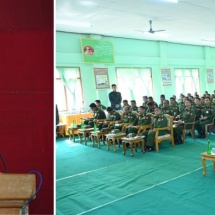 Chairman of State Administration Council Commander-in-Chief of Defence  Services Senior General Min Aung Hlaing inspects local training depot and Tatmadaw TV Broadcasting Unit (Taungnyo) in Taungnyo Station