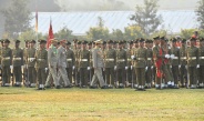 Chairman of State Administration Council Commander-in-Chief of Defence Services Senior General Thadoe Maha Thray Sithu Thadoe Thiri Thudhamma Min Aung Hlaing delivers address at Passing out Parade of Thura Company of 128th Intake of Officers Training Course of Defence Services (Army) Officers Training School (Bahtoo)