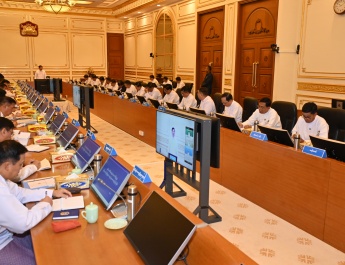 Chairman of State Administration Council Prime Minister Senior General Min  Aung Hlaing addresses work coordination meeting of Union government  Necessary preparation of officials and political parties that will participate in election required for successful holding of multiparty general election  