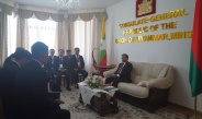 Chairman of State Administration Council Prime Minister Senior General Min Aung Hlaing meets officer trainees studying in Belarus