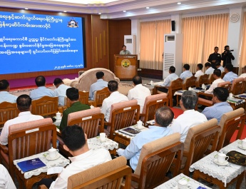 Chairman of State Administration Council Prime Minister Senior General Min Aung Hlaing inspects port sector performance and trade activities