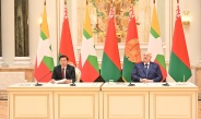 Reciprocal joint declaration of two countries and speeches delivered by President of the Republic of Belarus H.E.Mr. Alexander Grigoryevich Lukashenko and SAC Chairman Prime Minister Senior General Min Aung Hlaing in meeting with media